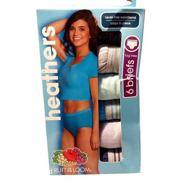 Fruit Of The Loom Womens Heathers Briefs 6-Pack Assorted Colors Size 8 XL Cotton - Picture 1 of 4